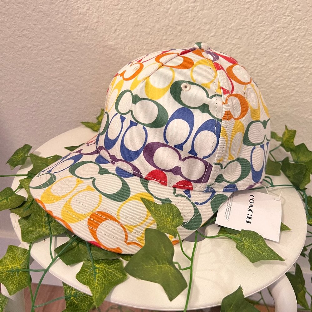 coach Rainbow Signature Baseball Hat CJ714